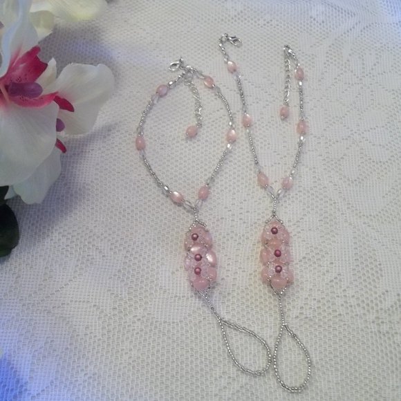 Pink Iridescent Glow/ Magic Bead Barefoot Sandals Size 6-9 - Picture 4 of 4